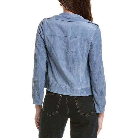 Brunello Cucinelli Womens  Leather Jacket, Blue - Picture 2 of 3